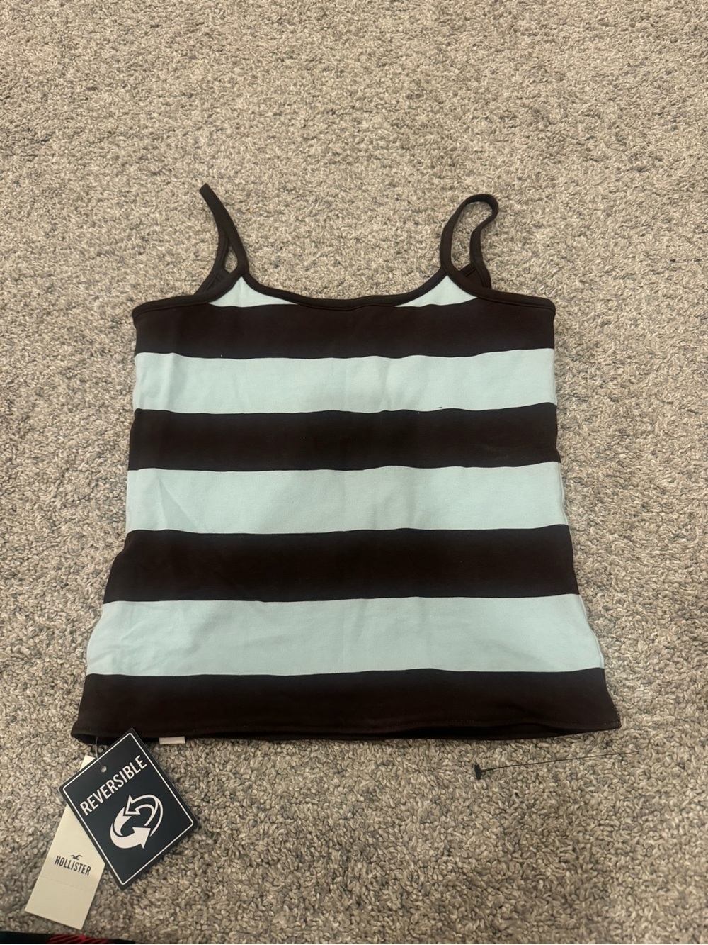 Hollister Striped Reversible Camisole - Black & Light Blue - Picture 2 of 3